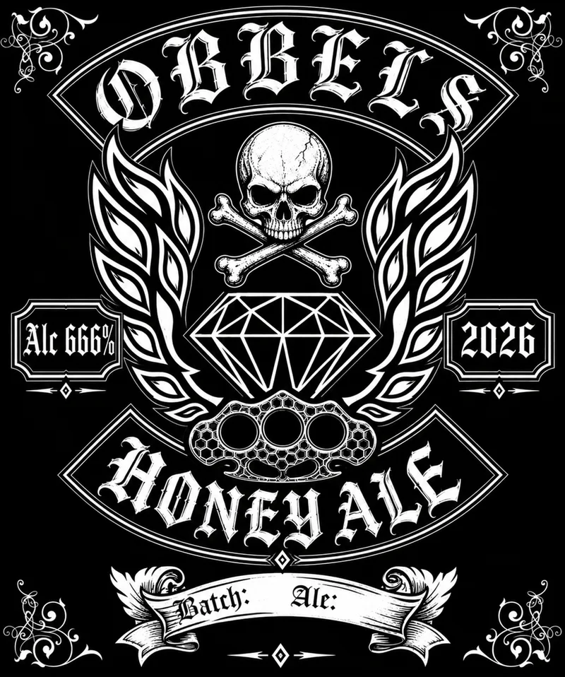 Etikett för Obbels Honey Ale
